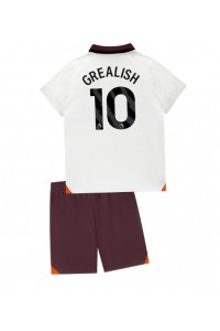 Fotbalové Dres Manchester City Jack Grealish #10 Dětské Venkovní Oblečení 2023-24 Krátký Rukáv (+ trenýrky)